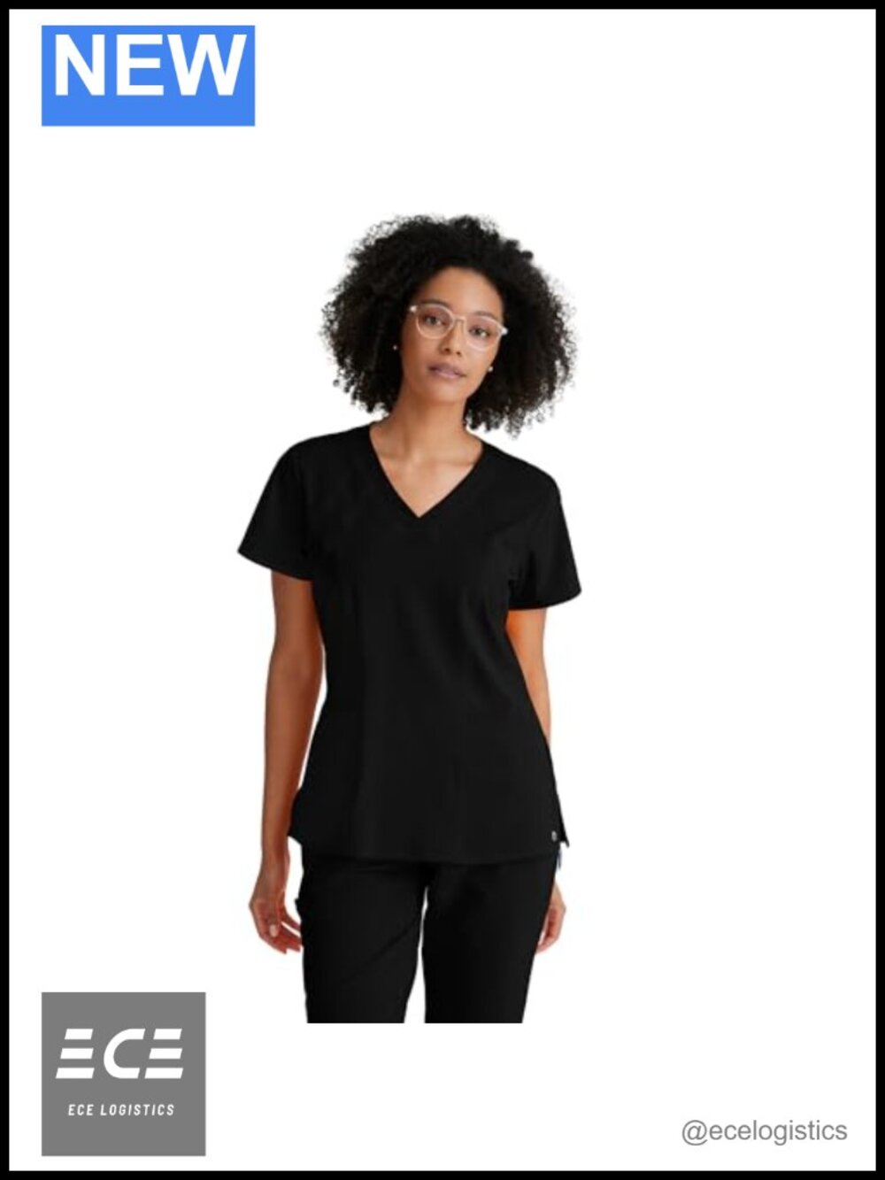 Racer Classic Fit Scrub Top 4-Pocket V-Neck 360 Stretch Moisture Wicking
